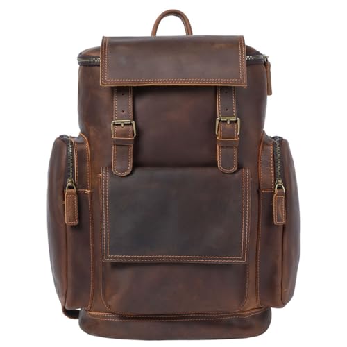 Sac à bandoulière rétro pour hommes grand sac à dos de voyage marron en toile