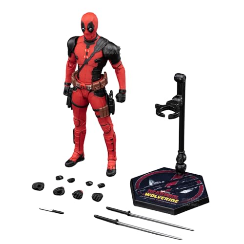 Image of ZD Toys Action Figure Collectible - 7 Inch Deadpool, Superheros Premium PVC Build Collectible, Interchangeable Accessories, Perfect for Gifting, Ages 15+ Years