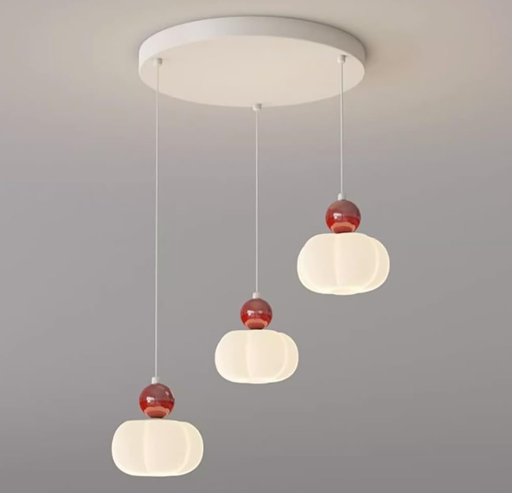 Lustres de luxe éclairage industriel moderne rouge 3 lampes pour plafond haut