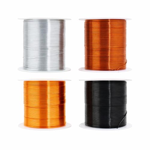 Image of Mandala Crafts 18 Gauge Anodized Aluminum Craft Wire for Jewelry Making - 400 FT Colored Flexible Neutral Combo Wire - Bendable for Bonsai Armature Crafting Sculpting