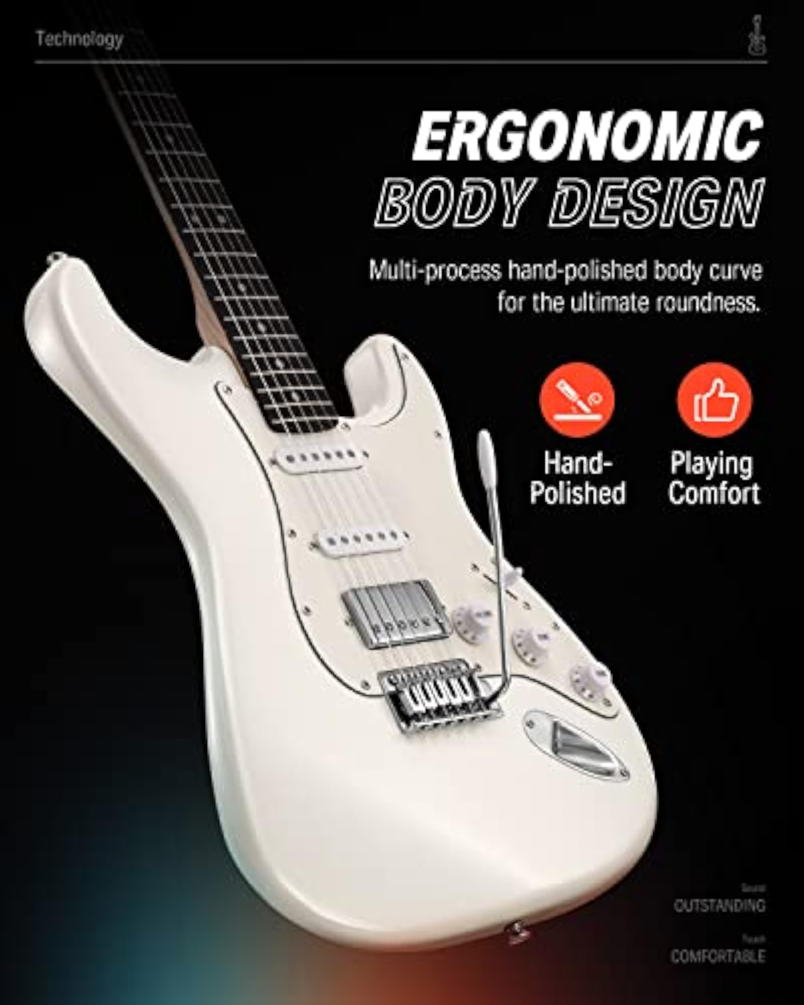 Wood Electric Guitar Kit with Amplifier and Accessories