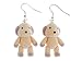 Miniblings Hund Ohrringe Hänger Plüschhund Teddy Haustier Tier Flock samtig - Handmade Modeschmuck I Ohrhänger Ohrschmuck versilbert