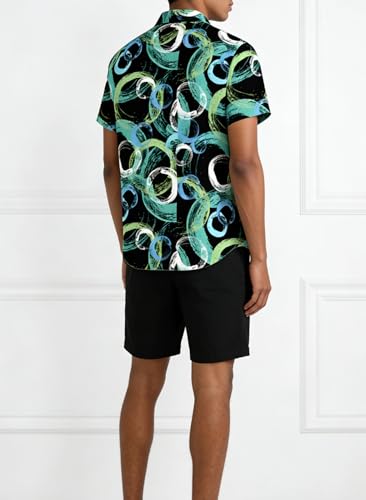 Image of Cromoncent Matching Hawaiian Outfits for Family, Dad and Son Matching Luau Beach Tropical Shirts Mommy Daughter Tropical Sets