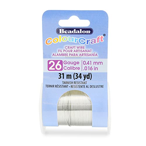 Fil de cuivre Silver 26Ga Beadalon ColourCraft, éclat argenté et finition haut de gamme durable