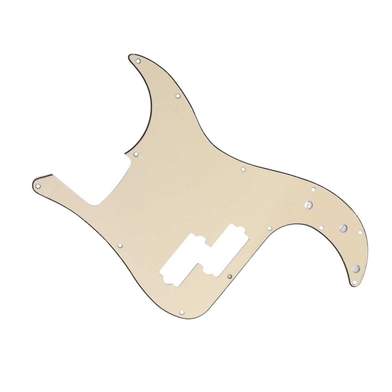 FAVOMOTO 13 Holes Standard Pickguard for Bass Guitar Bass Pickguard Scratch Plate 3 Layers Beige Protect Your Bass Guitar