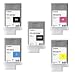 Canon 90ml Dye Ink Tank Bundle for imagePROGRAF iPF670E Printer, Consists Of PFI007BK Black, PFI007C Cyan, PFI007M Magenta, PFI007MBK Matte Black, PFI-007Y Yellow