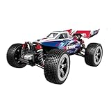 Quinmar 1/16 Scale Brushless RC Monster Truck, 43MPH High Speed, 2840 Brushless Motor, 2.4GHz 4WD Off-Road Car, All-Metal Transmission, Water Resistant, with Tools & Spare Tire(1601blue)