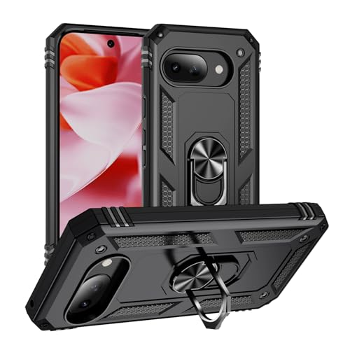 Pelanty for Pixel 9A ケースリング for Google pixel9a 背面カバー 人気TPU+PC アーマーカバー 360°回転 車載ホルダー対応 耐衝撃 横置きスタンド機能 グーグル ピクセル9A スマホケース 全面保護 落下防止