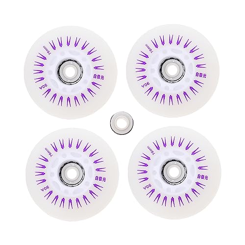 YARNOW 4pcs Light up Inline Skating Wheels Led Skate Wheels Set for Outdoor Performance Street Sidewalk Skating