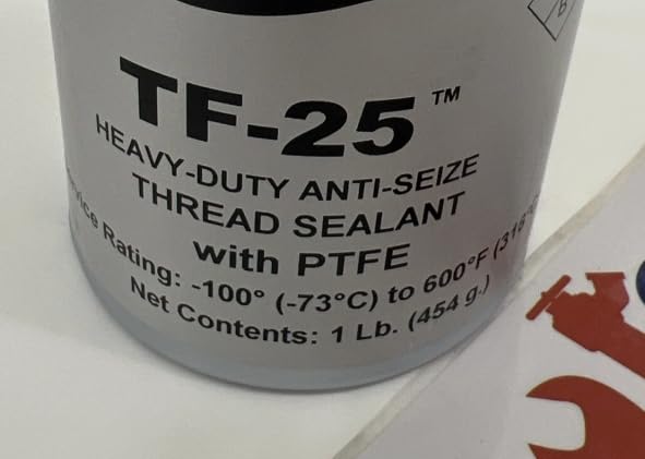 TF-25 Heavy Duty Anti-Seize Thread Sealant with PTFE 1 Lb Brush Cap New