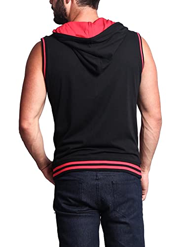 Men's Lightweight Athletic Casual Sleeveless Contrast Zipper Hoodie2
