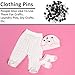 HJZHII 100Pcs Diaper Pins Safety 2.2 Inch Plastic Head Cloth Diaper Nappy Pins with Locking Closures Black Stainless Steel Pins for Clothes, Sewing, Craft Supplies