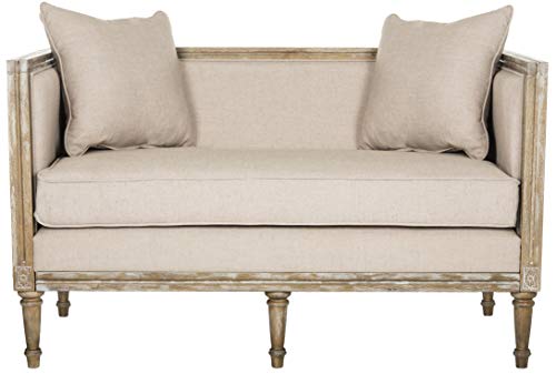 Safavieh Home Collection Leandra Taupe Linen French Country Settee #TOP2