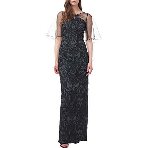 Js Collections Womens Claudia Burnout Maxi Evening Dress Black 6 #TOP25
