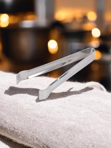 Garden Of Arts Juego de 2 pinzas de hielo de acero inoxidable de 6 pulgadas de largo con buenos puntos en ambos lados para sostener firmemente el cubo de hielo