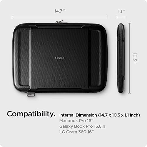 Spigen Rugged Armor Pro Laptop Sleeve Compatible with Macbook Pro 16 inch 2021 / Galaxy Book Pro 15.6" / LG Gram 360 16" - Black