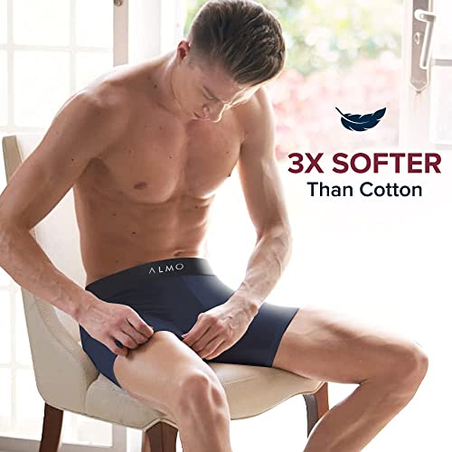Image of ALMO Men's Micromodal Metallic Boxer Briefs | 3X Softer Than Cotton | Anti-Bacterial & Odour Control | Enhanced Stretchability | Fade Resistance | Faster Moisture Absorption