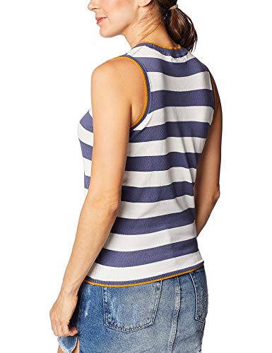 Regata Gola Alta Listrada, Hering, Feminino, Azul/Off, G