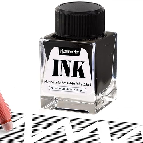 Tinta apagável preta para caneta-tinteiro, 25 ml (preto)