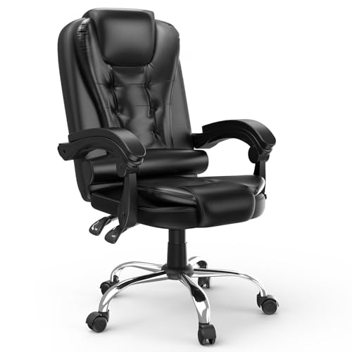 naspaluro Silla de Oficina, Silla de Escritorio con Respaldo Alto, Función de Inclinación, Silla Reclinable Ergonómico de Altura Ajustable, Silla para Computadora