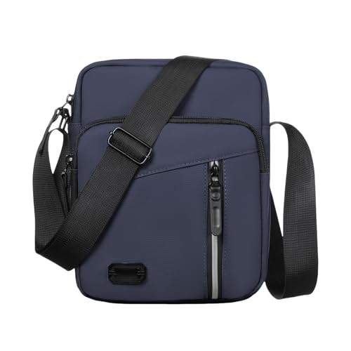 Aucuu Bolsa Pecho Hombre, Gran Capacidad Bolso Bandolera, Impermeable Bolsa Crossbody para Viajar, Correr, Ciclismo, Negocios - Azul Marino