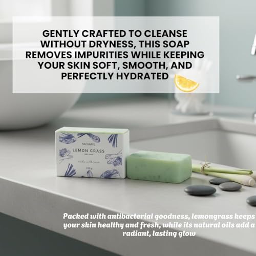 Image of Lemon Grass Soap | Pure & Gentle Bathing Bar for Glowing Skin | Anti-bacterial Soaps for Men & Women | Natural Cleansing Bar For Moisturising | Soap for All Skin Types | Pack Of 6