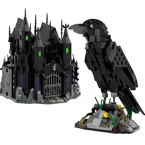 Cubertime Necrópolis & Der Rabe MOC Maqueta - 2629 piezas Fortaleza gótica medieval con cuervo móvil, diorama detallado para adultos y coleccionistas