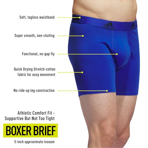 Image of Adidas Men's Boxer Shorts (Pack of 3) Boxer Brief Cyclist Underwear (Size S - 3XL) - Comfortable Underwear Men
