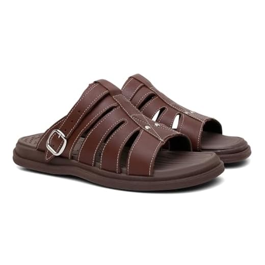 Sandalia Masculina Ortopedica Chinelo Super Leve - Café/42