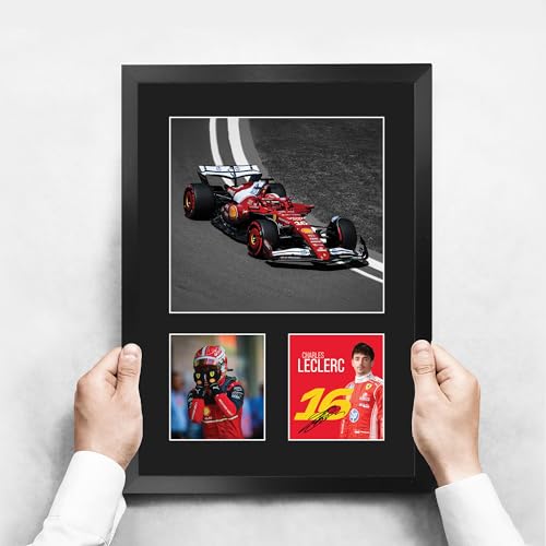 Autógrafo Charles Leclerc Ferrari F1 enmarcado sin deterioro 3