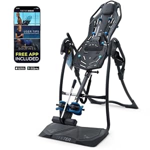 Teeter FitSpine LX9 Inversion Table, Deluxe Easy-to-Reach Ankle Lock, Back Pain Relief Kit, FDA-Registered (LX9 – Black)