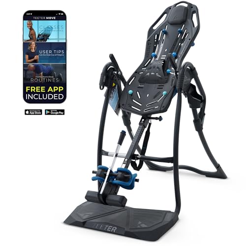 Teeter FitSpine LX9 Inversion Table, Deluxe Easy-to-Reach Ankle Lock, Back Pain Relief Kit, FDA-Registered (LX9 – Black)