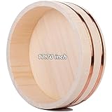 SINBAISHUNYYT Japanese Wooden Sushi Rice Bowl Hangiri Sushi Oke Rice Mixing Tub Sushi Rice Cooling Bowl Mixing Container for Sushi Making(17.70 inch)