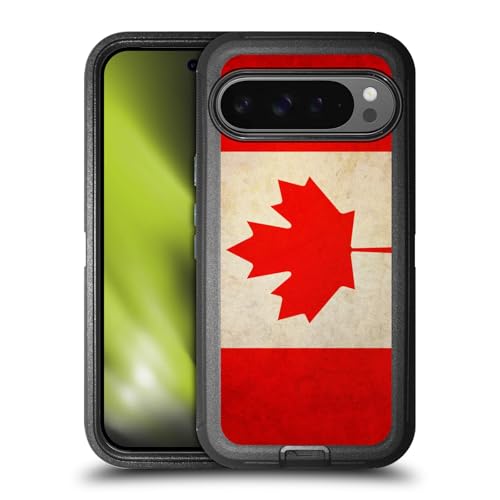Coque Google Pixel 9 Pro XL antichoc vintage feuille d érable Canada protection intégrale