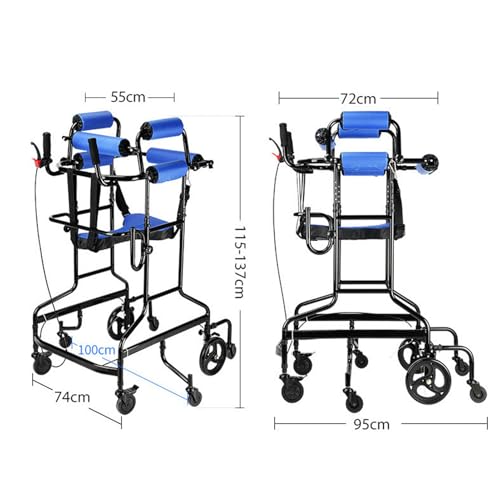 Andador para niños con parálisis cerebral Andador vertical con frenos de mano, andador plegable para personas mayores y discapacitadas, altura ajustable Rehabilitación de pie e para movilida