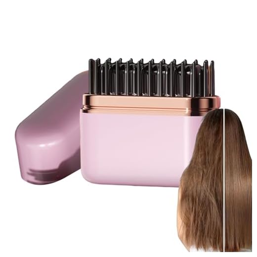 Woalopted Mini Plancha Para El Cabello | Batería De Larga Duración 3 Temperaturas - Alisador De Cabello Mini Peine Con Calor - Para Mujeres, Damas, Niñas, Novia, Madre, Para Viajes De Corta Duración,