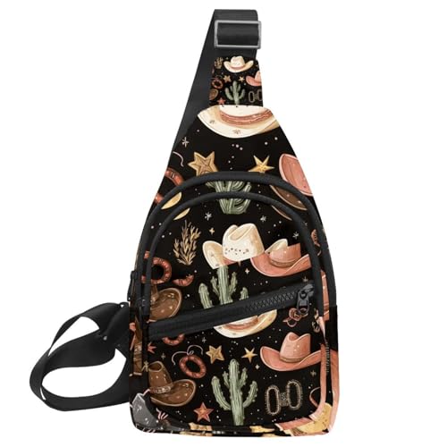 Sac à dos à bandoulière imprimé Western haut de gamme, sacoche croisée ergonomique