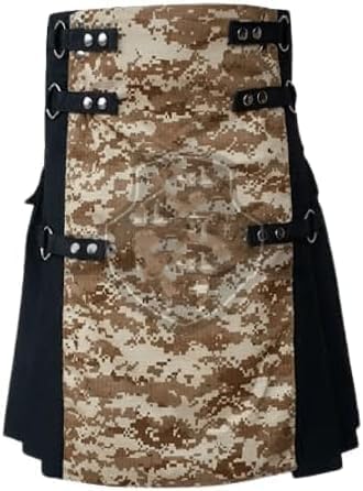 New Man's scottish Camo Utility Kilt Army Color Utility Kilt, Scottish Mens Kilt