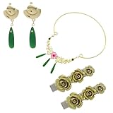 RAINDEWLL Maomao Cosplay Earrings Necklace Hairpin Set Apothecary Diaries Mao Mao Cosplay Hair Accessories Set