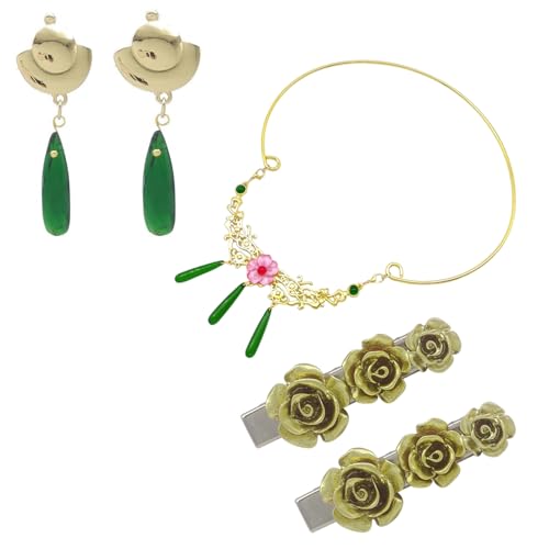 RAINDEWLL Maomao Cosplay Earrings Necklace Hairpin Set Apothecary Diaries Mao Mao Cosplay Hair Accessories Set