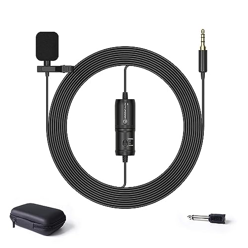 Mirfak MC1 micrófono lavalier con cable largo para grabación de audio