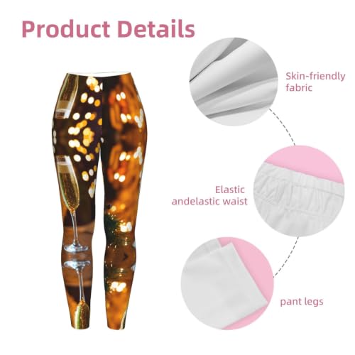 Leggings con estampado de copa de vino, ropa de gimnasio cómoda para mujer 6