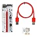 Connectors VER008S Molex 4Pin SATA 6PIN PCI Express PCIE PCI-E Riser Card Extender 008s 008 Adapter 1X to 16X USB3.0 Extender Mining Miner - (CN, Cable Length: 80cm, Color: red)
