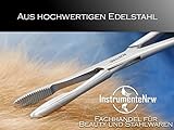 Zupfzange für Hundeohren Haarzange Hunde Haarzupfzange Tierhaar-Entferner Edelstahl Rostfrei mit Innenzahnung ohne Sperre in Profi-Qualität (14 cm)