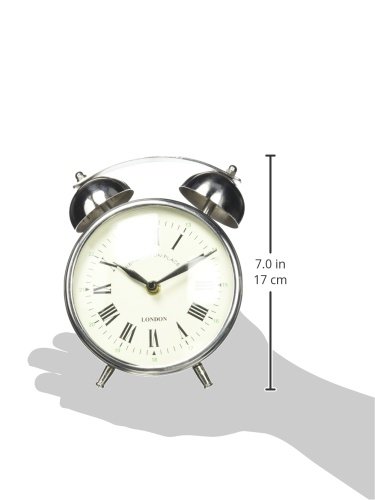 Deco 79 Stainless Steel Clock With Bell Style Top, 3" X 5" X 7", Silver #TOP4
