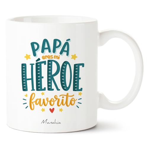 Imagen de Manahia Taza Papá Eres mi héroe favorito Regalo Original Padre