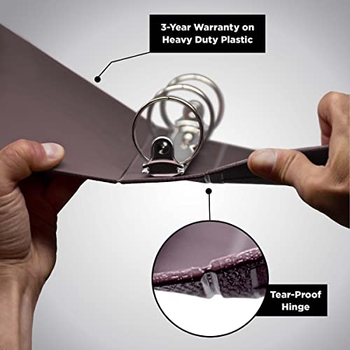 Carstens 3- Inch Heavy Duty 3-Ring Binder - Side Opening, Plum #TOP3