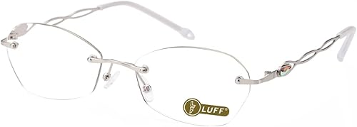Miniatura 1 de LUFF Gafas de lectura sin montura para mujer, bloqueo de luz azul, ligeras, de metal, clásicas, antifatiga ocular