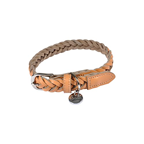 Love Story Adjustable Braided Leather Necklace 30 to 45 cm Natural