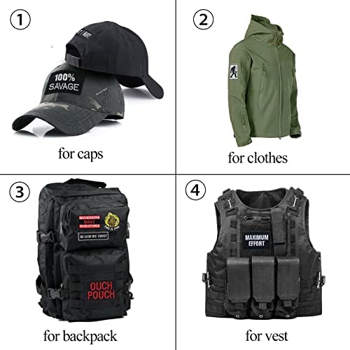 12 Pieces Random Funny Tactical Morale Patch Full Embroidery Military Loop and Hook Patches for Caps Backpacks Vest Harness Military Uniforms